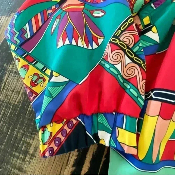 Vintage Head Vibrant Abstract Print Reversible Track Jacket 80-90s Size S - Picture 5 of 9